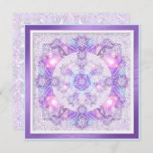 Lila Schneeflocke Einladung (Vorne/Hinten)