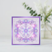 Lila Schneeflocke Einladung (Stehend Vorderseite)