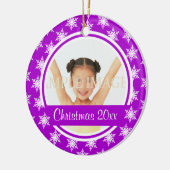 Lila Schneeflocke-Foto personifizieren Keramikornament (Links)