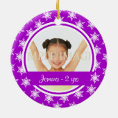 Lila Schneeflocke-Foto personifizieren Keramikornament (Hinten)
