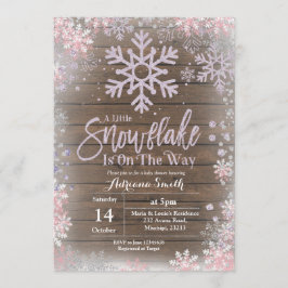 Lila Schneeflocke ist unterwegs Babydusche Einladung