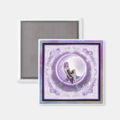 Lila Schneeflocke Magnet (Vorderseite/Rückseite)