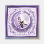 Lila Schneeflocke Magnet (Vorne)