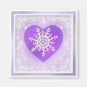 Lila Schneeflocke Magnet (Vorne)