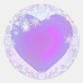 Lila Schneeflocke Runder Aufkleber