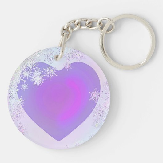 Lila Schneeflocke Schlüsselanhänger (Rückseite)