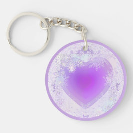 Lila Schneeflocke Schlüsselanhänger