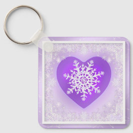 Lila Schneeflocke Schlüsselanhänger