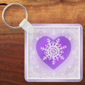 Lila Schneeflocke Schlüsselanhänger (Vorderseite)