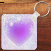 Lila Schneeflocke Schlüsselanhänger (Rückseite)