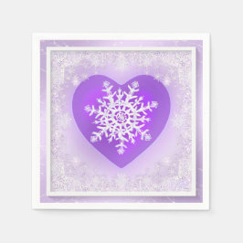 Lila Schneeflocke Serviette