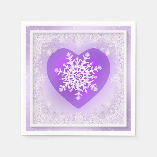 Lila Schneeflocke Serviette (Vorderseite)