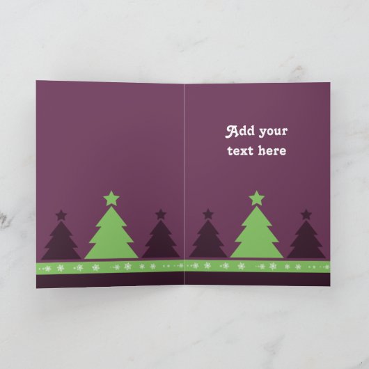 Lila Schneeflocke-Weihnachtskarte Feiertagskarte (Innenseite)