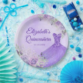 Lila Schneeflocke Weihnachtsprinzessin Quinceañera Pappteller (Party)