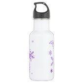 lila Schneeflocken Edelstahlflasche (Rückseite)