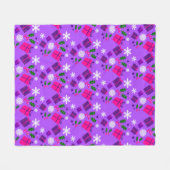 lila Schneeflocken Fleecedecke (Vorderseite (Horizontal))