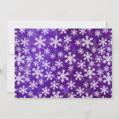Lila Schneeflocken Foto Süß 16 Einladungen (Rückseite)