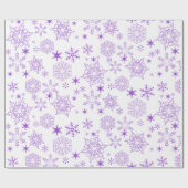 Lila Schneeflocken Geschenkpapier (Flach)