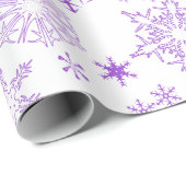 Lila Schneeflocken Geschenkpapier (Rolleneckpunkt)