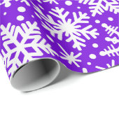 Lila Schneeflocken Geschenkpapier (Rolleneckpunkt)