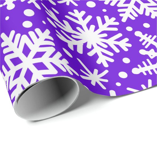 Lila Schneeflocken Geschenkpapier (Rolleneckpunkt)