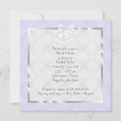 Lila Schneeflocken Hochzeitskleid Brautparty Einladung (Rückseite)