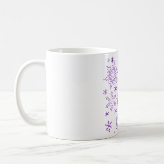 lila Schneeflocken Kaffeetasse (Links)