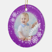 Lila Schneeflocken Keramik Ornament (Links)