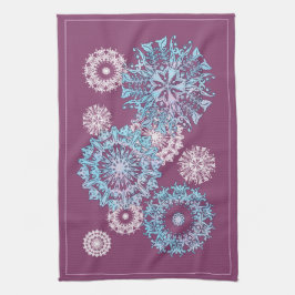 Lila Schneeflocken Küchentücher