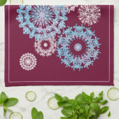 Lila Schneeflocken Küchentücher (Gefaltet)