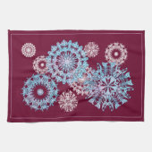 Lila Schneeflocken Küchentücher (Horizontal)