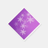 Lila Schneeflocken Minimalistisch Weihnachten Serviette (Ecke)