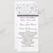 lila Schneeflocken-Mod-WinterWedding-Programm Programm (Vorne/Hinten)