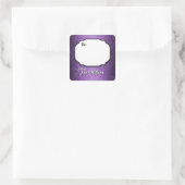 Lila Schneeflocken Personalisierte Geschenksticker Quadratischer Aufkleber (Tasche)