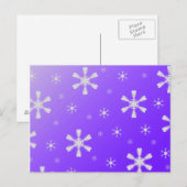 Lila Schneeflocken Postkarte (Vorne/Hinten)