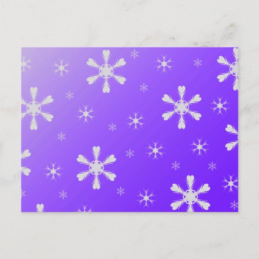 Lila Schneeflocken Postkarte (Vorderseite)