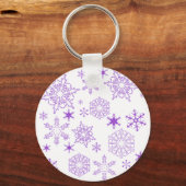 lila Schneeflocken Schlüsselanhänger (Vorderseite)