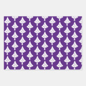 Lila Schneeflocken und Wünsche Weihnachten Geschenkpapier Set (Vorderseite)