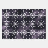 Lila Schneeflocken Weihnachten Geschenkpapier Set (Vorderseite)