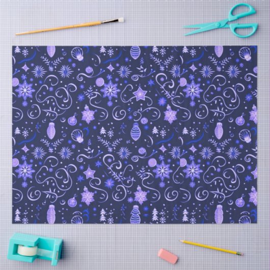 Lila Schneeflocken Weihnachten Weihnachten Seidenpapier (Basteln)