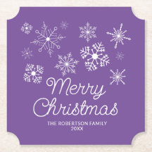 Lila Schneeflocken Weihnachts-Party