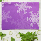 Lila Schneeflocken Weihnachtshandtuch Handtuch (Gefaltet)