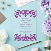 Lila Schneeflocken Wintersüß 16 Acryleinladungen (In Situ (Hochzeit))
