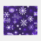 Lila Schneeflockenmuster Fleecedecke (Vorderseite (Horizontal))
