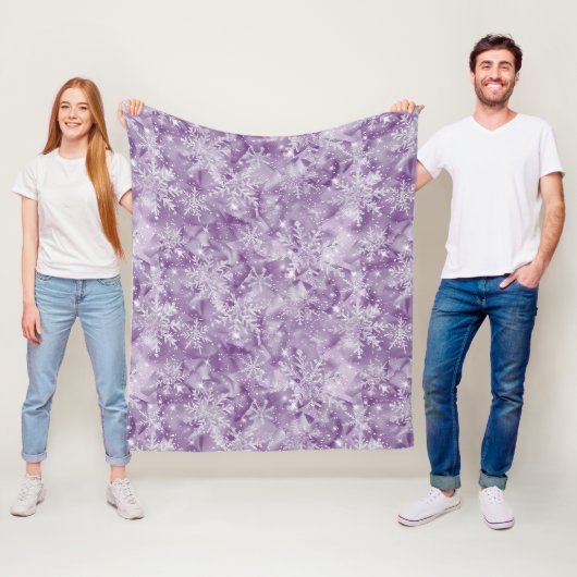 Lila Schneeflockenmuster Fleecedecke (Beispiel)