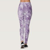 Lila Schneeflockenmuster Leggings (Rückseite)