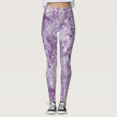 Lila Schneeflockenmuster Leggings (Vorderseite)