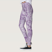 Lila Schneeflockenmuster Leggings (Links)