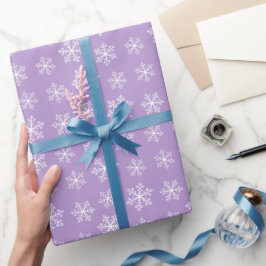 Lila Schneeflockenpapier Geschenkpapier
