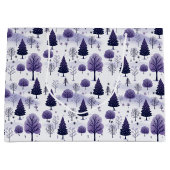 Lila Schneehunger im Wald Große Geschenktüte (Vorderseite)